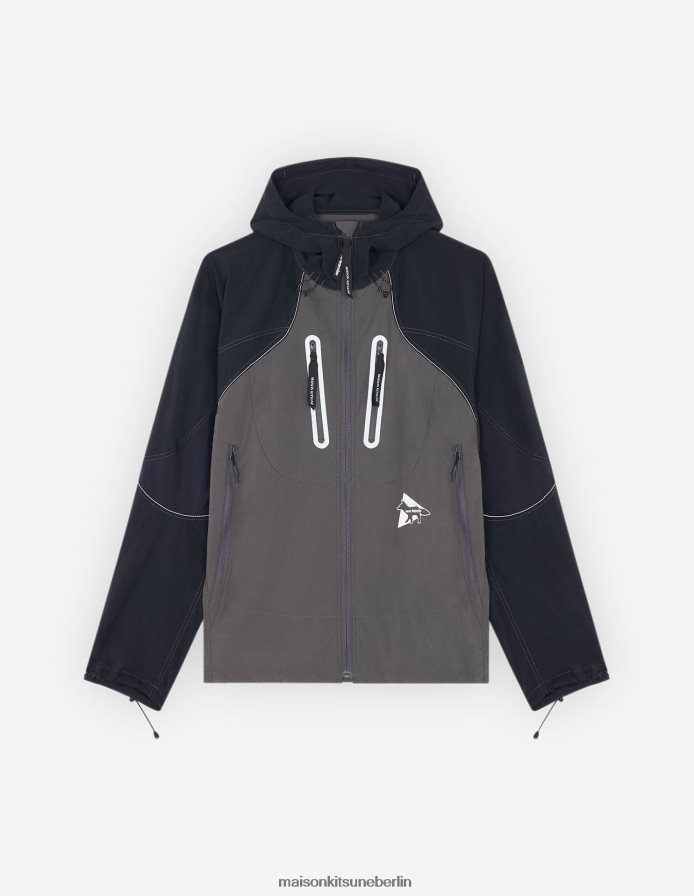 Kleidung V2DHL208 graublauer Farbblock Männer MK X und Wander Hiking Set Up Kapuzenpullover Maison Kitsune