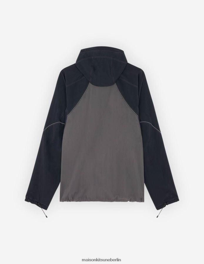 Kleidung V2DHL208 graublauer Farbblock Männer MK X und Wander Hiking Set Up Kapuzenpullover Maison Kitsune