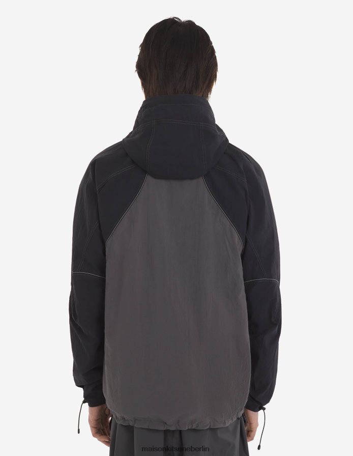 Kleidung V2DHL208 graublauer Farbblock Männer MK X und Wander Hiking Set Up Kapuzenpullover Maison Kitsune