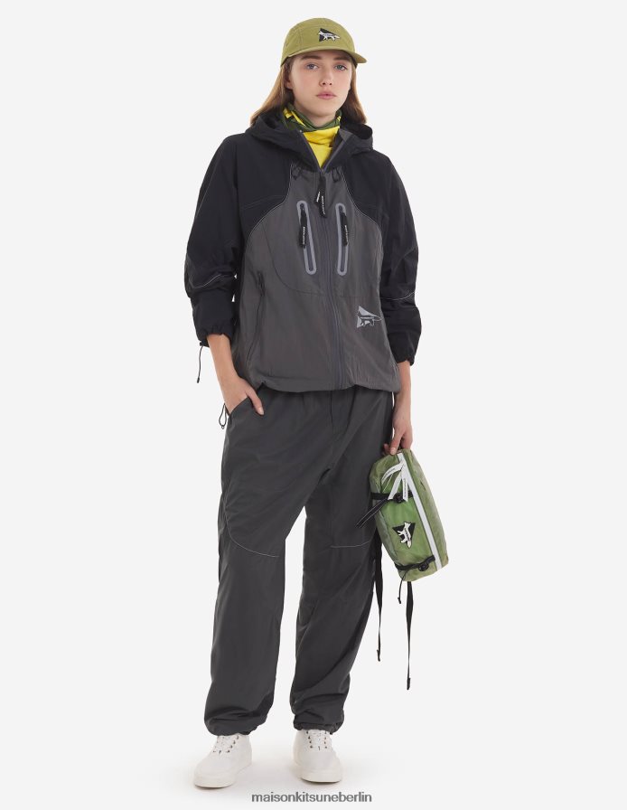 Kleidung V2DHL208 graublauer Farbblock Männer MK X und Wander Hiking Set Up Kapuzenpullover Maison Kitsune