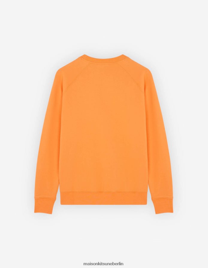 Kleidung V2DHL209 Neon orange Männer Klassisches Sweatshirt mit Chillax-Fuchs-Patch Maison Kitsune