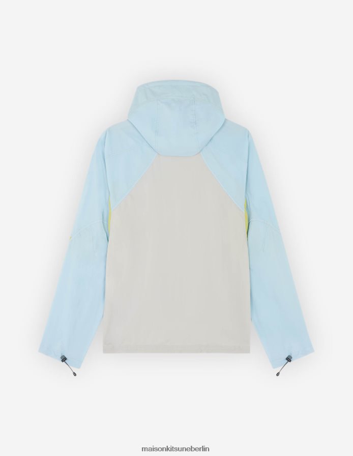 Kleidung V2DHL210 blaugrüner Farbblock Männer MK X und Wander Hiking Set Up Kapuzenpullover Maison Kitsune