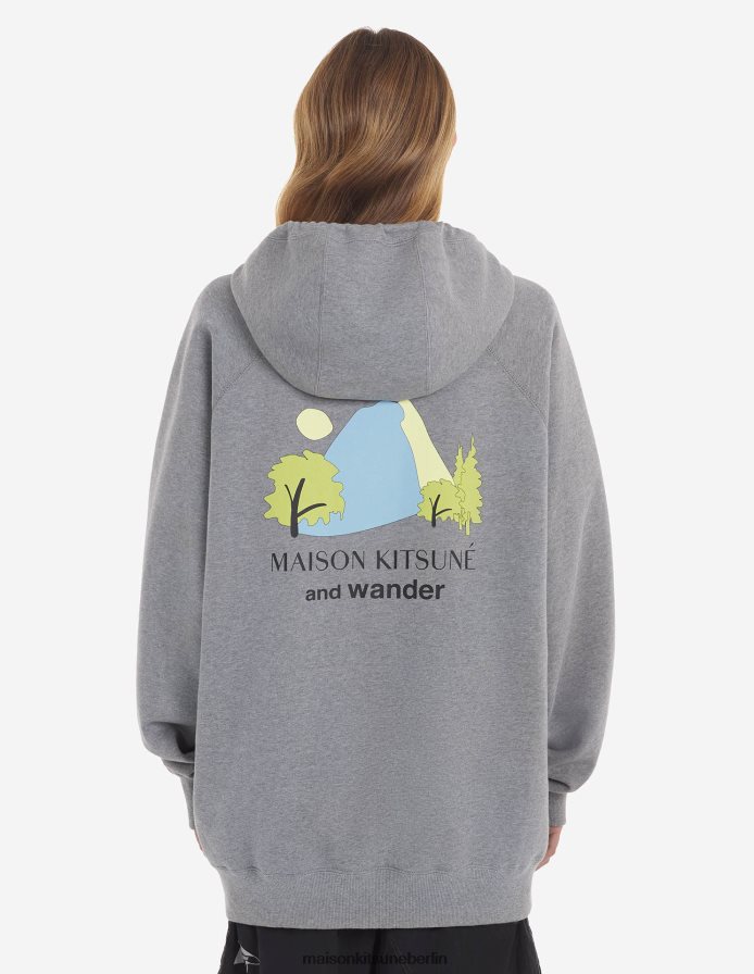 Kleidung V2DHL217 aschgrau Männer MK X und Wander trockener Baumwoll-Sweatshirt Maison Kitsune