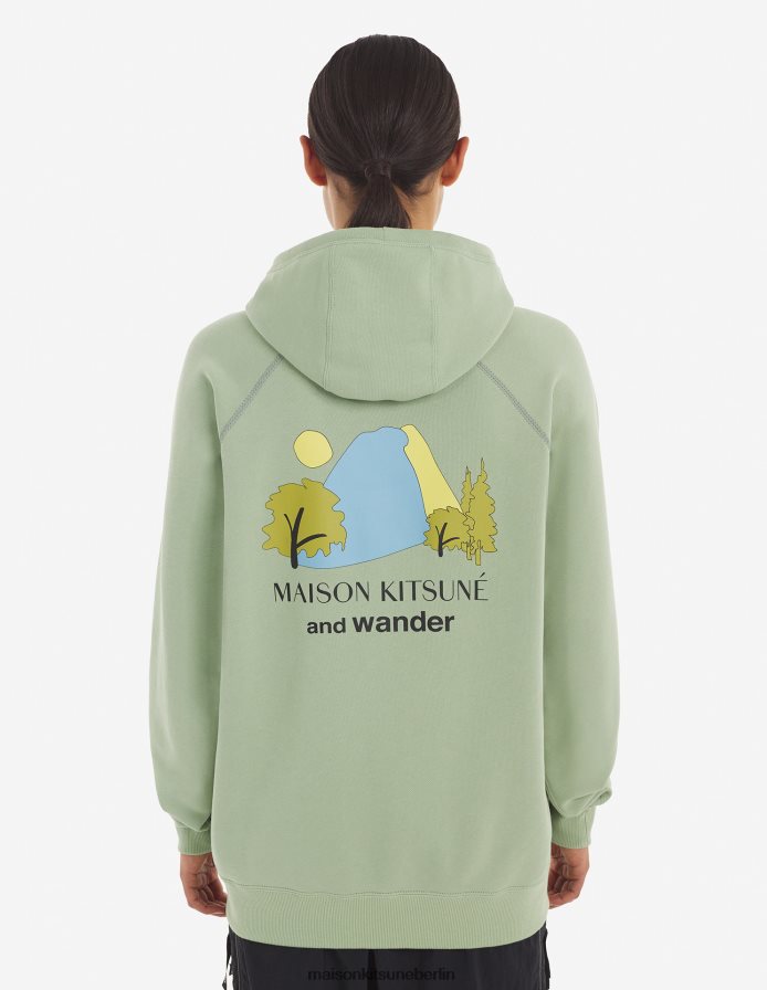 Kleidung V2DHL219 hellgrün Männer MK X und Wander trockener Baumwoll-Sweatshirt Maison Kitsune