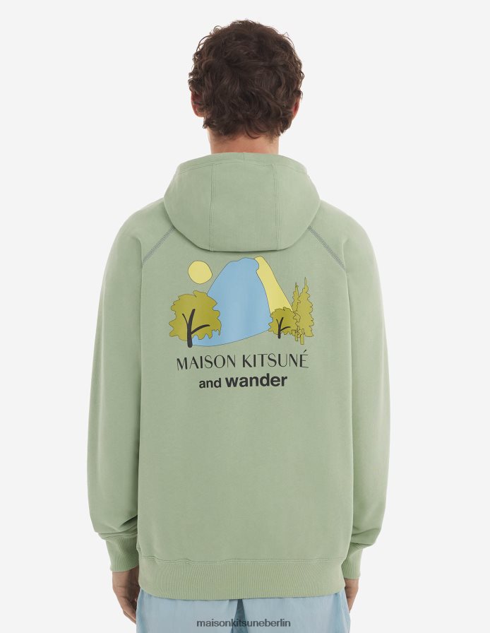 Kleidung V2DHL219 hellgrün Männer MK X und Wander trockener Baumwoll-Sweatshirt Maison Kitsune
