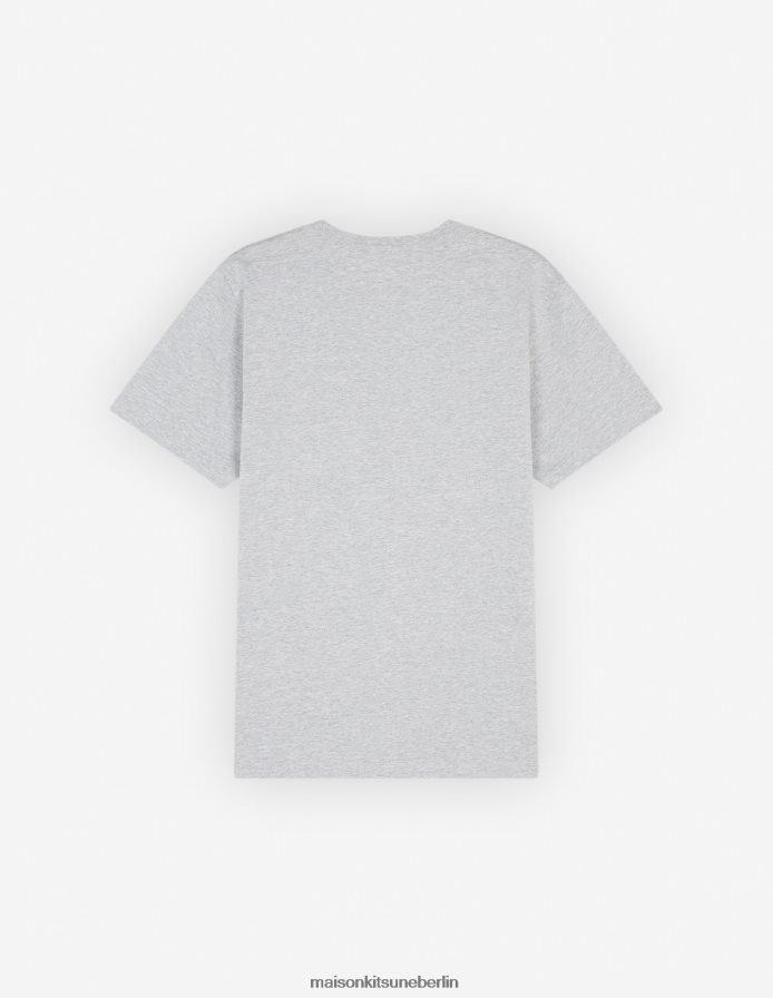 Kleidung V2DHL13 hellgrau meliert Männer 6 18 klassisches T-Shirt mit Fuchskopf-Print vorne Maison Kitsune