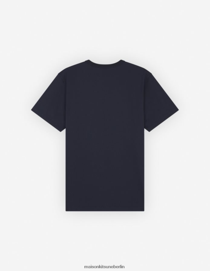 Kleidung V2DHL14 Marine Männer 6 18 klassisches T-Shirt mit Fuchskopf-Print vorne Maison Kitsune