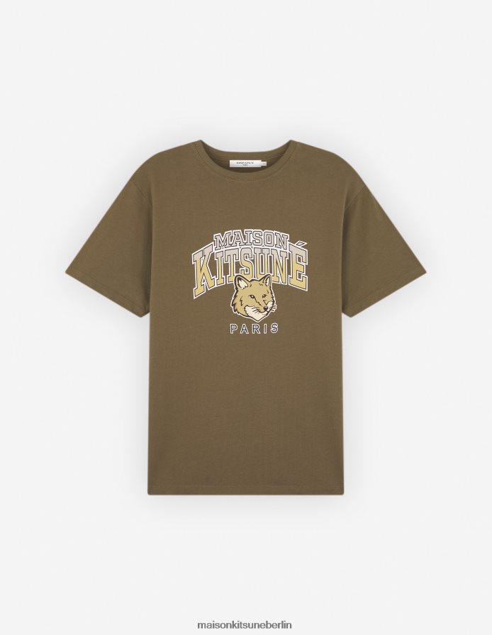 Kleidung V2DHL15 khaki Männer Campus Fox entspanntes T-Shirt Maison Kitsune