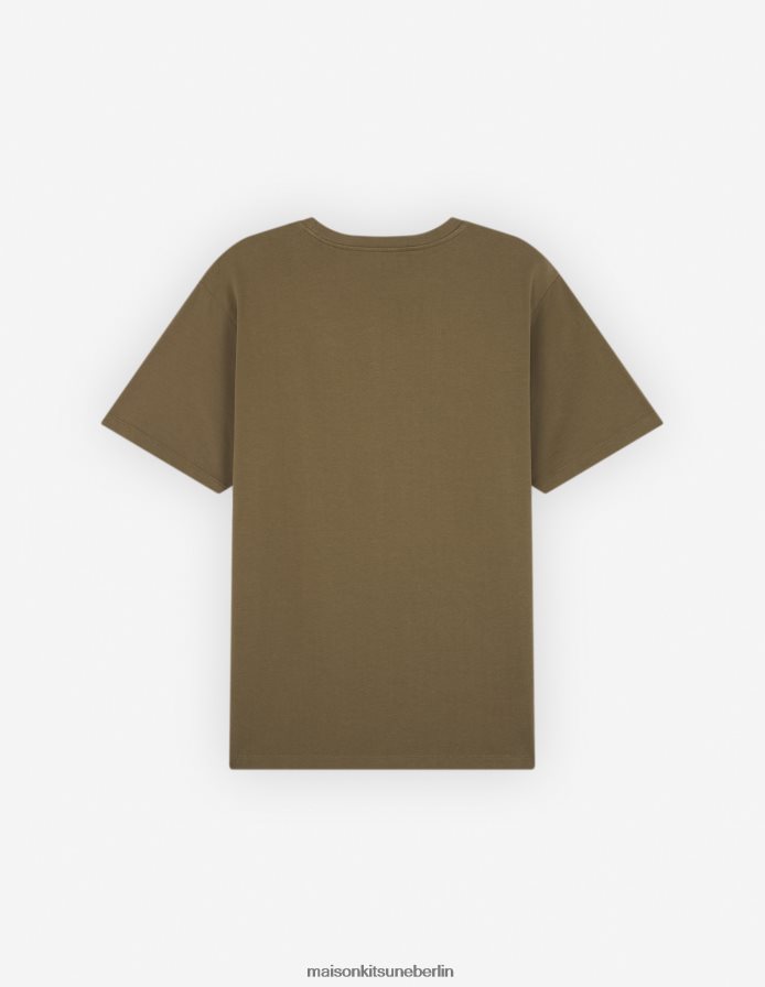 Kleidung V2DHL15 khaki Männer Campus Fox entspanntes T-Shirt Maison Kitsune