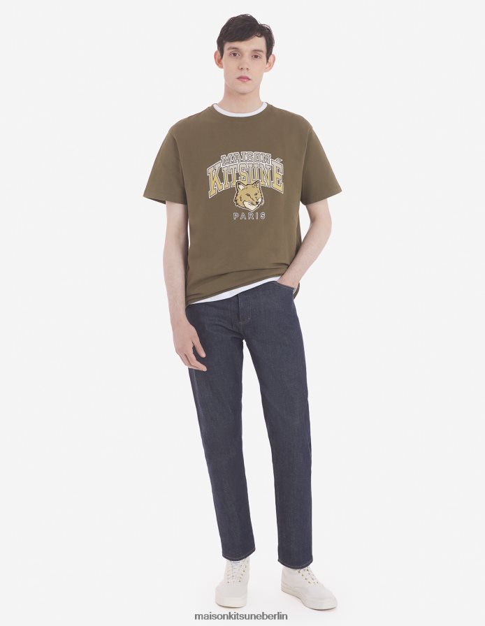 Kleidung V2DHL15 khaki Männer Campus Fox entspanntes T-Shirt Maison Kitsune