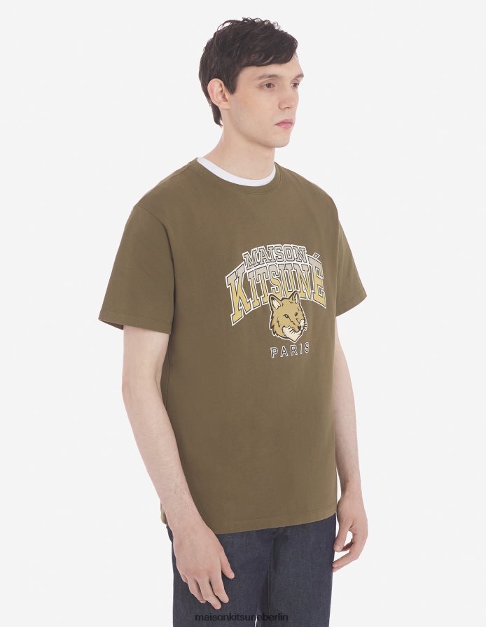 Kleidung V2DHL15 khaki Männer Campus Fox entspanntes T-Shirt Maison Kitsune