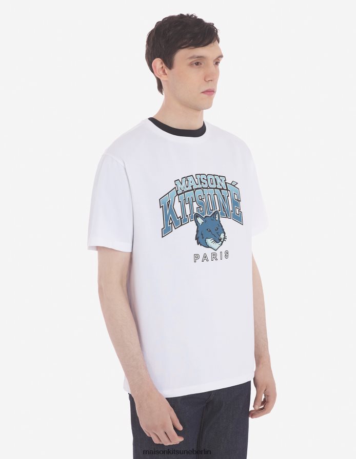 Kleidung V2DHL16 Weiß Männer Campus Fox entspanntes T-Shirt Maison Kitsune