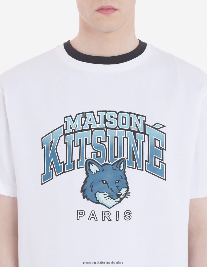 Kleidung V2DHL16 Weiß Männer Campus Fox entspanntes T-Shirt Maison Kitsune