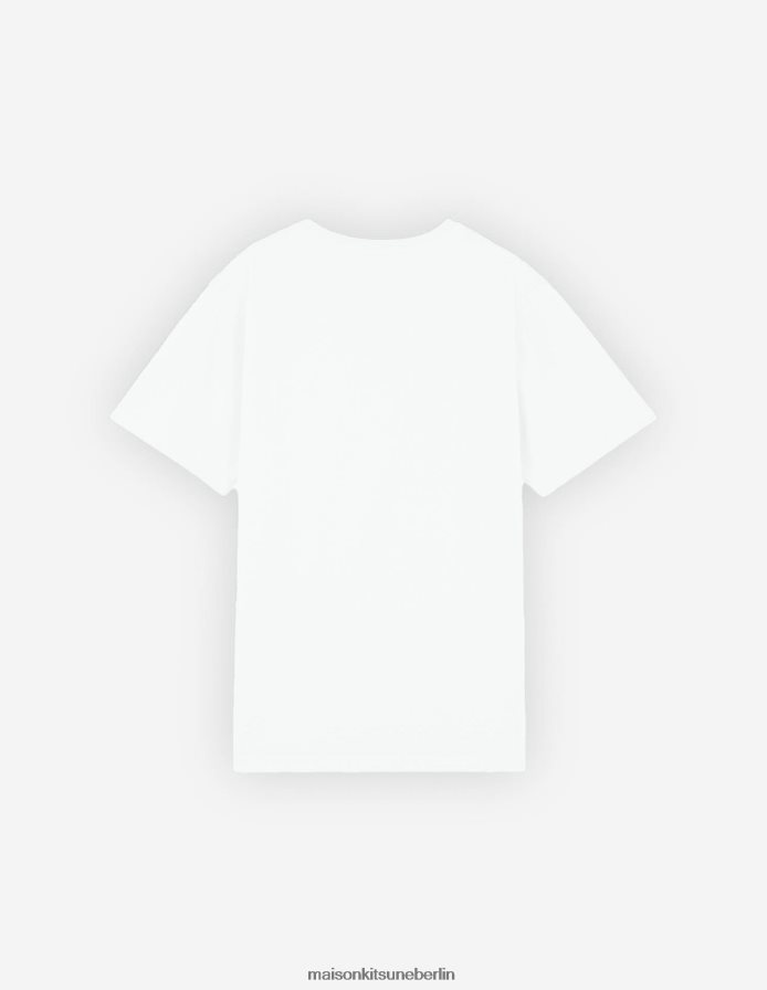 Kleidung V2DHL18 Weiß Männer Lässiges T-Shirt mit Fuchskopf-Patch Maison Kitsune