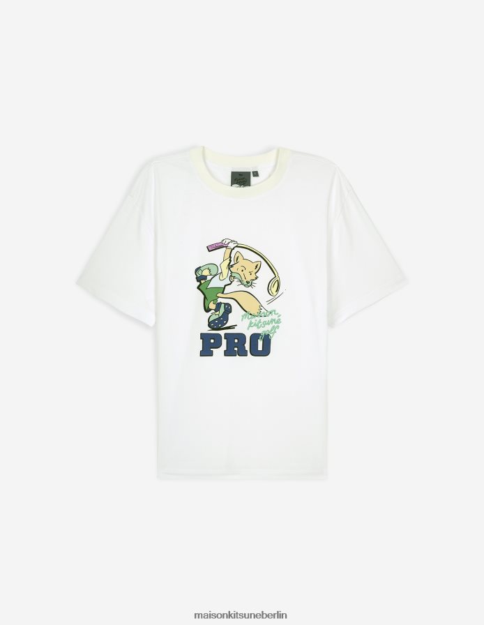 Kleidung V2DHL24 Weiß Männer Swing Fox T-Shirt mit kurzen Ärmeln Maison Kitsune