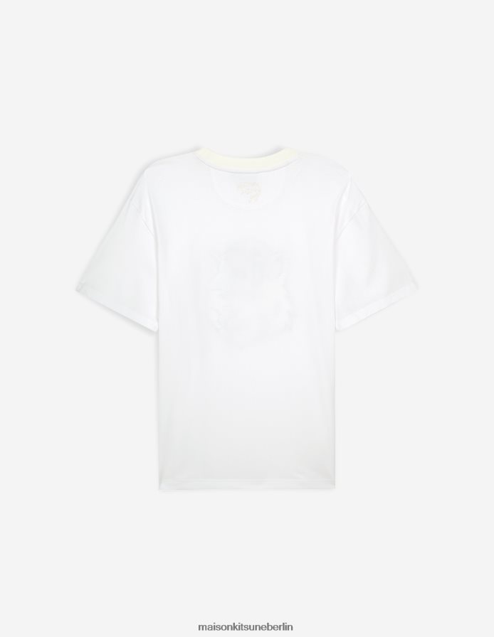 Kleidung V2DHL25 Weiß Männer Kurzarm-T-Shirt mit Fuchskopf Maison Kitsune