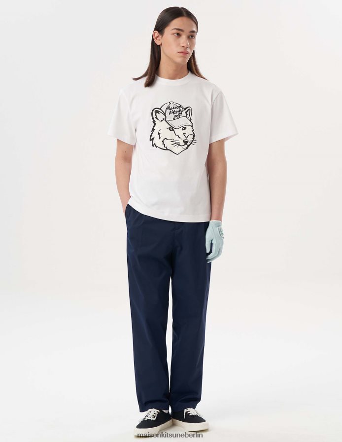 Kleidung V2DHL25 Weiß Männer Kurzarm-T-Shirt mit Fuchskopf Maison Kitsune