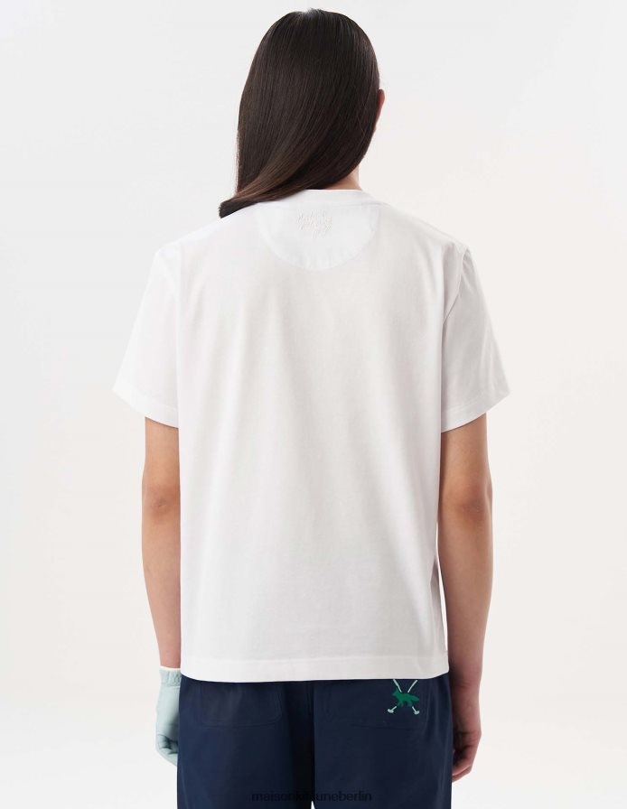 Kleidung V2DHL25 Weiß Männer Kurzarm-T-Shirt mit Fuchskopf Maison Kitsune