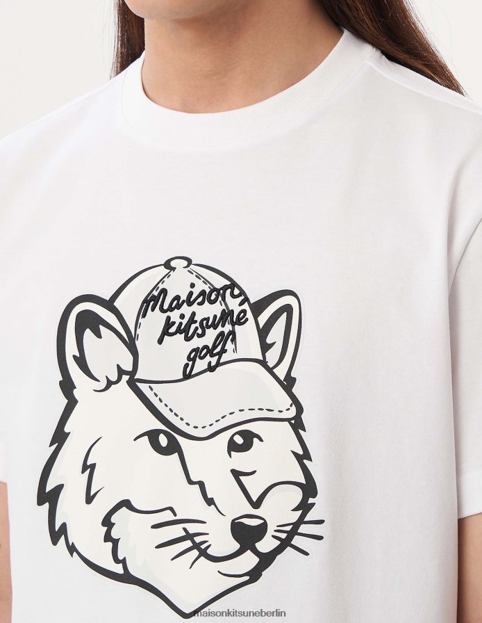 Kleidung V2DHL25 Weiß Männer Kurzarm-T-Shirt mit Fuchskopf Maison Kitsune