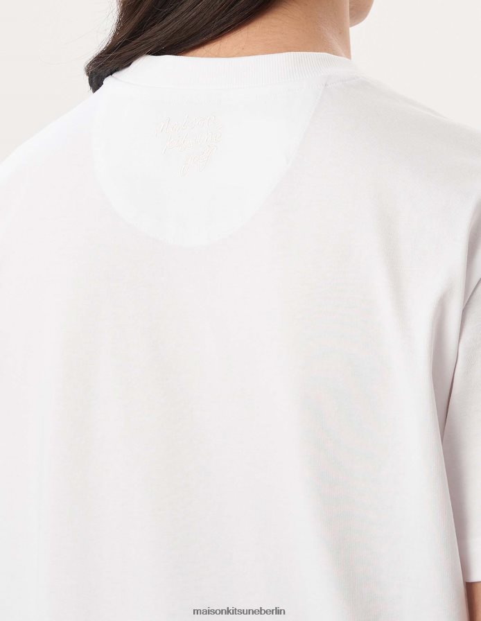 Kleidung V2DHL25 Weiß Männer Kurzarm-T-Shirt mit Fuchskopf Maison Kitsune