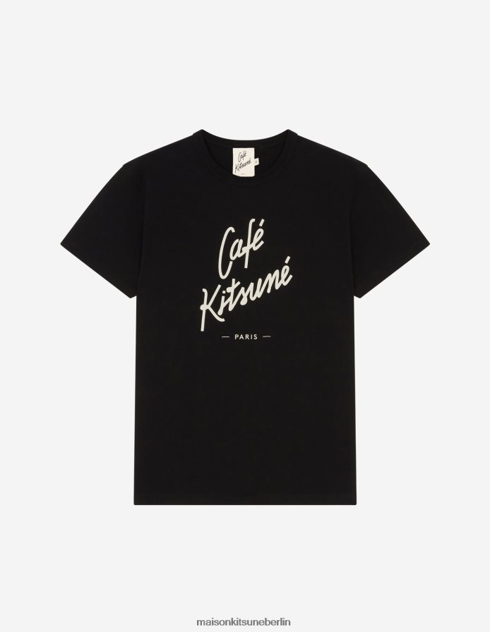 Kleidung V2DHL28 Schwarz Männer T-Shirt Café Kitsune Maison Kitsune