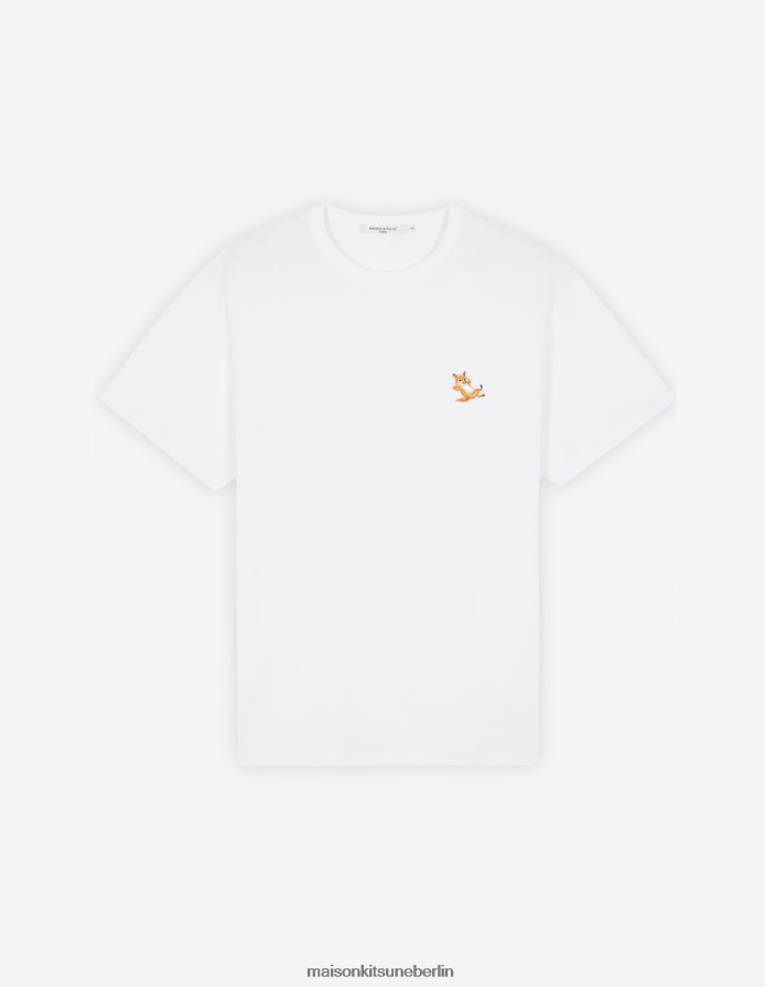 Kleidung V2DHL34 Weiß Männer Chillax Fox Patch klassisches T-Shirt Maison Kitsune