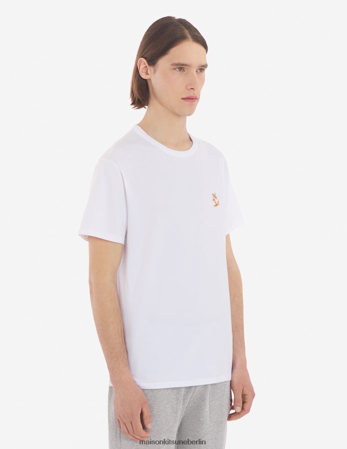 Kleidung V2DHL34 Weiß Männer Chillax Fox Patch klassisches T-Shirt Maison Kitsune