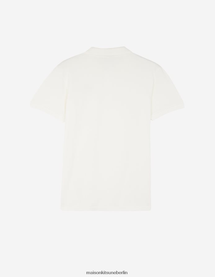 Kleidung V2DHL38 Latté Männer Klassisches T-Shirt mit Doppelfuchskopf-Patch Maison Kitsune