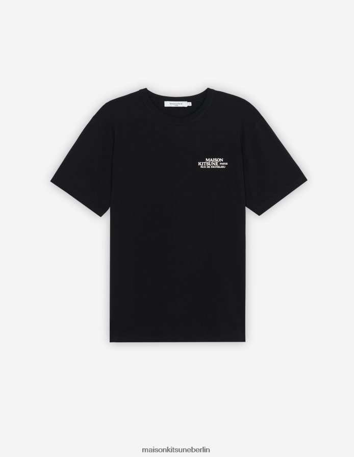 Kleidung V2DHL44 Schwarz Männer Rue de Richelieu klassisches T-Shirt Maison Kitsune