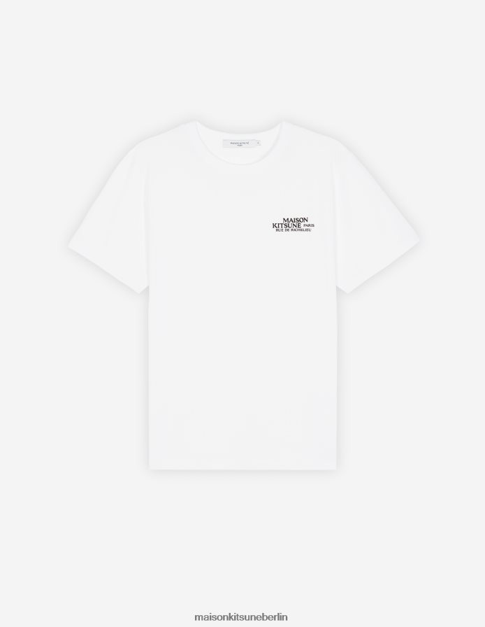 Kleidung V2DHL45 Weiß Männer Rue de Richelieu klassisches T-Shirt Maison Kitsune