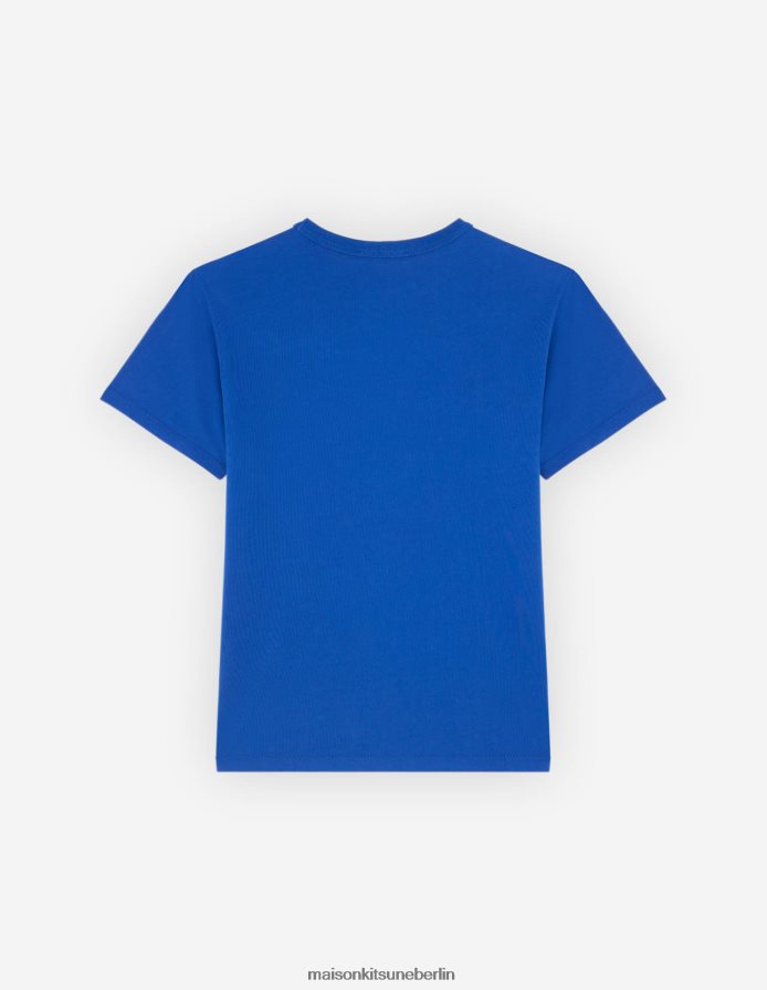 Kleidung V2DHL49 tiefes Blau Männer Chillax Fox Patch klassisches T-Shirt Maison Kitsune