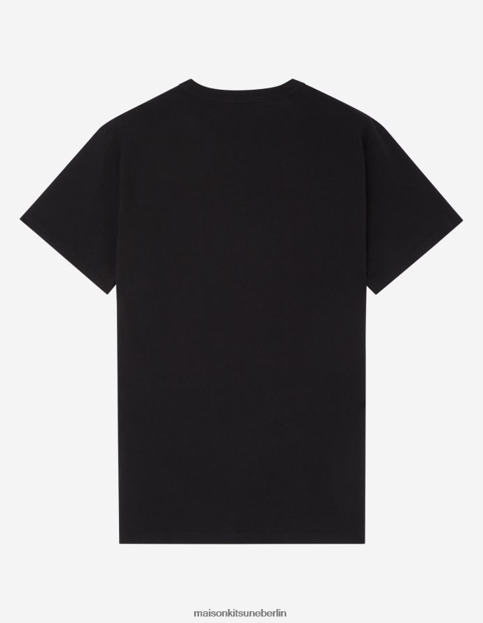 Kleidung V2DHL56 Schwarz Männer Klassisches T-Shirt mit Handschrift Maison Kitsune