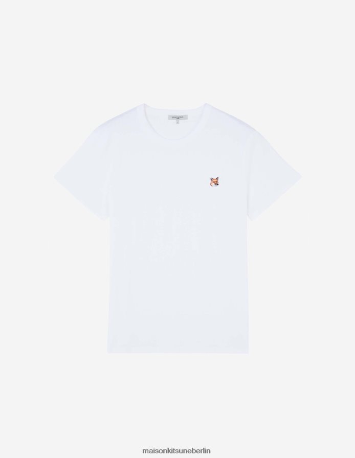 Kleidung V2DHL5 Weiß Männer Klassisches T-Shirt mit Fuchskopf-Patch Maison Kitsune