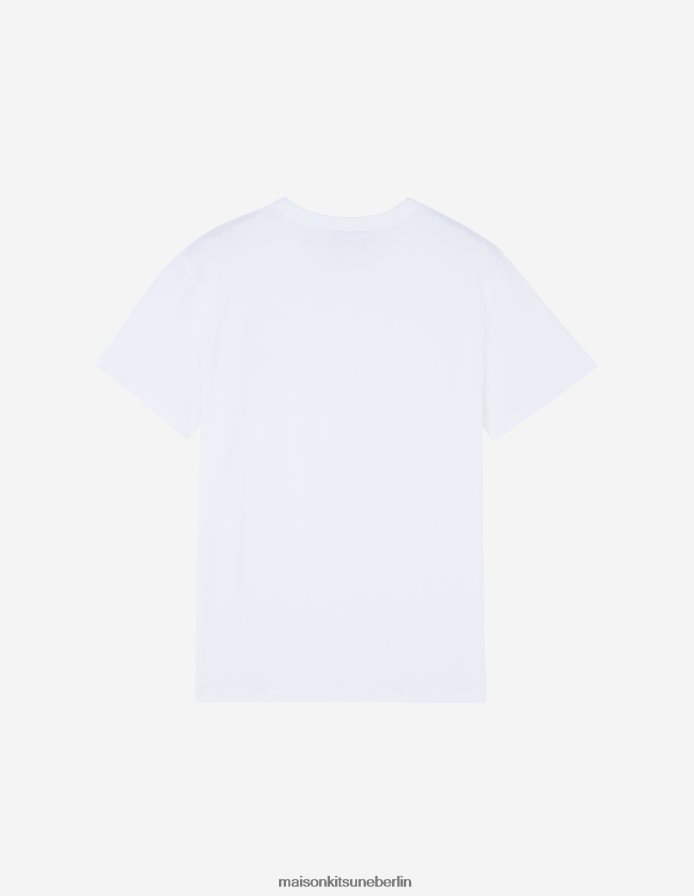 Kleidung V2DHL5 Weiß Männer Klassisches T-Shirt mit Fuchskopf-Patch Maison Kitsune