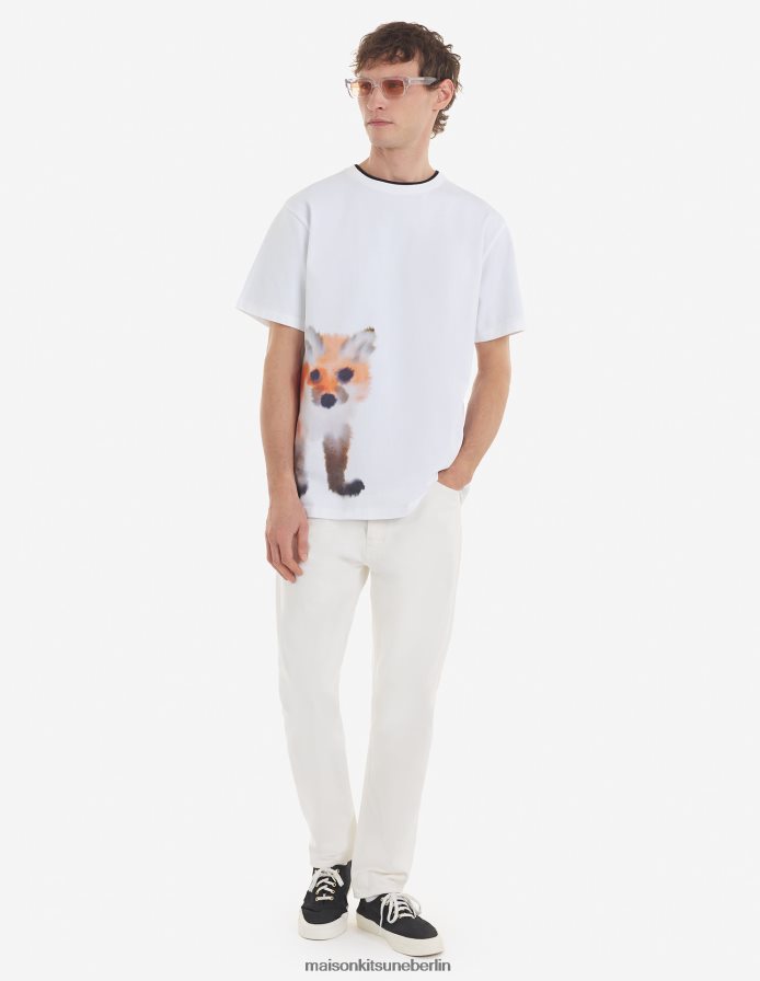 Kleidung V2DHL61 Weiß Männer MK x Rop Van Mierlo Fox entspanntes T-Shirt Maison Kitsune