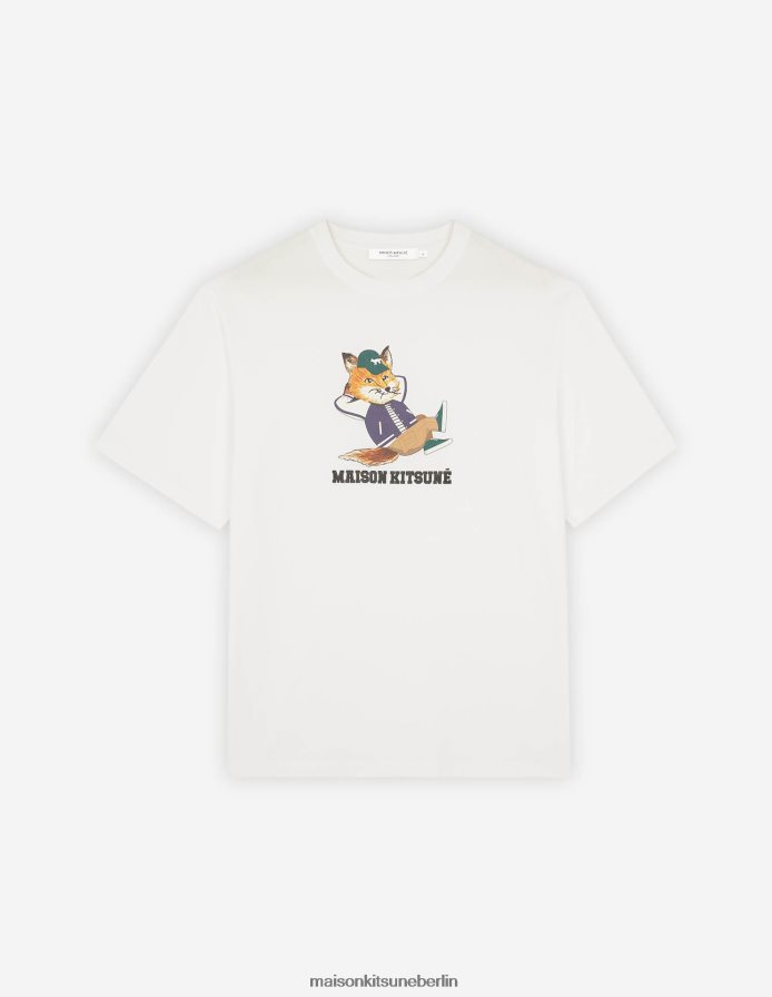 Kleidung V2DHL63 Weiß Männer Leicht gekleidetes Fuchs-T-Shirt Maison Kitsune