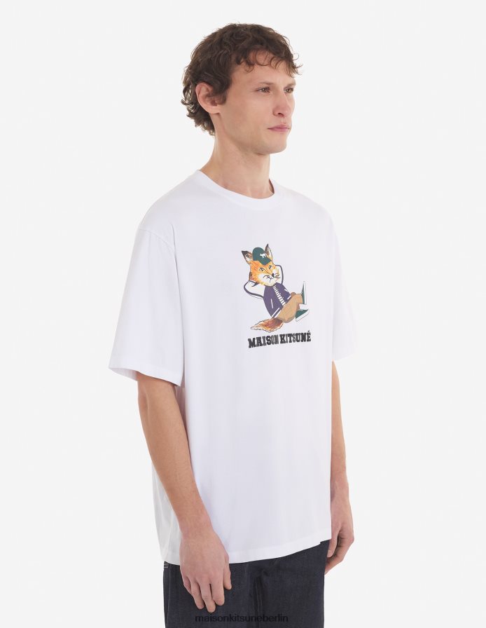Kleidung V2DHL63 Weiß Männer Leicht gekleidetes Fuchs-T-Shirt Maison Kitsune