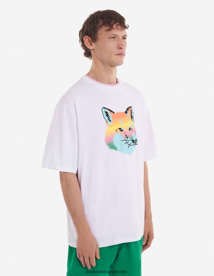 Kleidung V2DHL68 Weiß Männer Lebhaftes, einfaches T-Shirt mit Fuchskopf Maison Kitsune