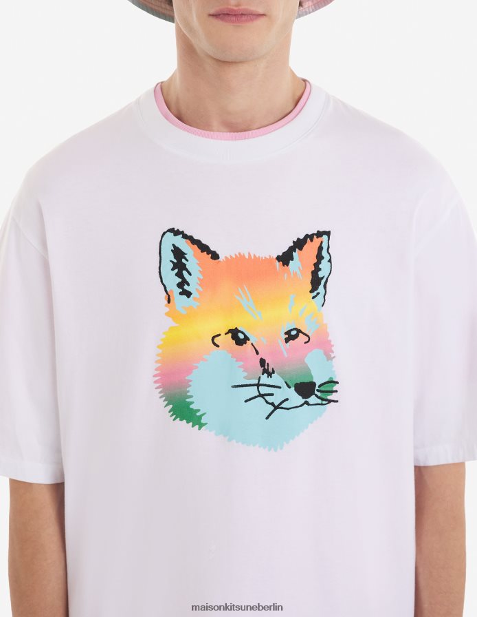 Kleidung V2DHL68 Weiß Männer Lebhaftes, einfaches T-Shirt mit Fuchskopf Maison Kitsune