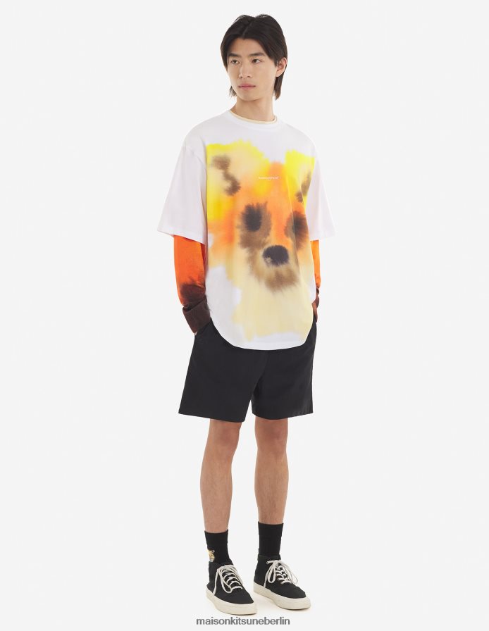 Kleidung V2DHL69 Aquarelldruck Männer MK x Rop Van Mierlo Fox Easy T-Shirt Maison Kitsune