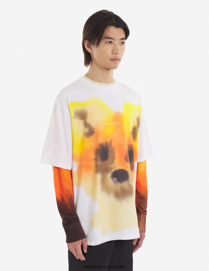 Kleidung V2DHL69 Aquarelldruck Männer MK x Rop Van Mierlo Fox Easy T-Shirt Maison Kitsune