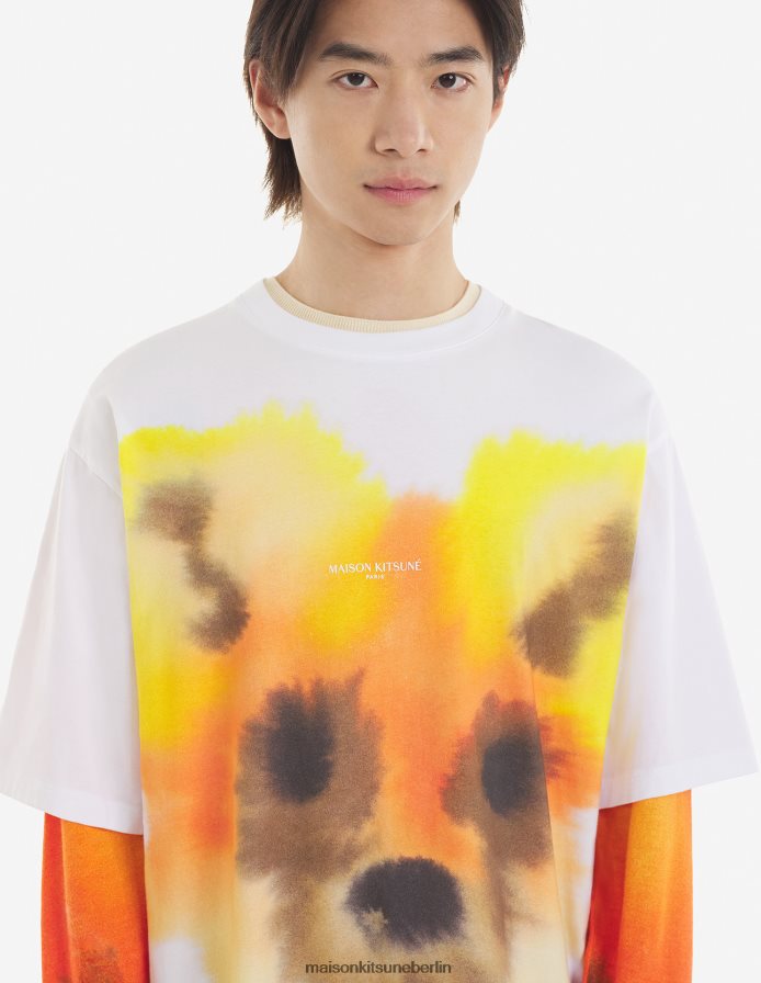 Kleidung V2DHL69 Aquarelldruck Männer MK x Rop Van Mierlo Fox Easy T-Shirt Maison Kitsune