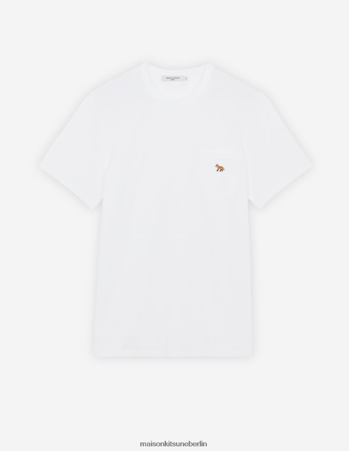 Kleidung V2DHL72 Weiß Männer Baby-Fuchs-T-Shirt mit aufgesetzten Taschen Maison Kitsune