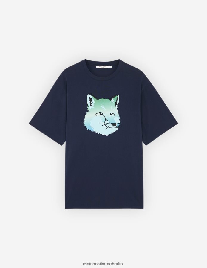 Kleidung V2DHL74 Marine Männer Lebhaftes, einfaches T-Shirt mit Fuchskopf Maison Kitsune