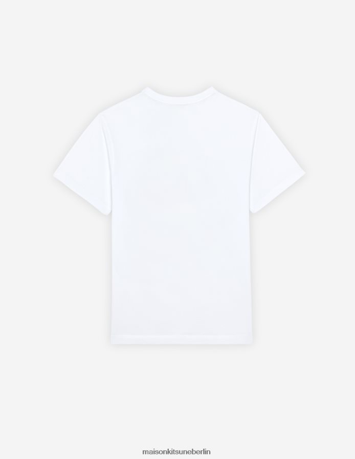 Kleidung V2DHL75 weißer Zucker Männer Klassisches T-Shirt mit Kaffeekomposition Maison Kitsune