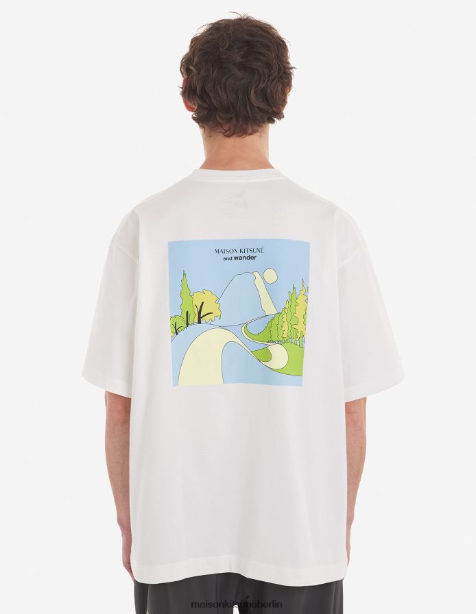 Kleidung V2DHL76 cremefarben Männer MK X und Wander Dry Baumwoll-T-Shirt 1 Maison Kitsune
