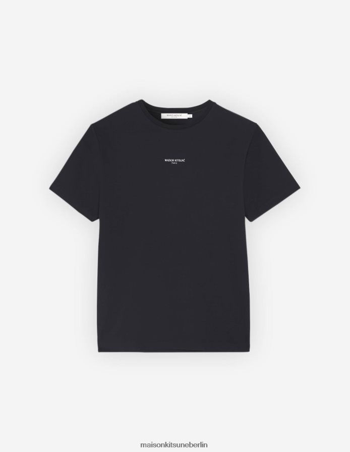 Kleidung V2DHL78 Schwarz Männer Besticktes, entspanntes T-Shirt Maison Kitsune