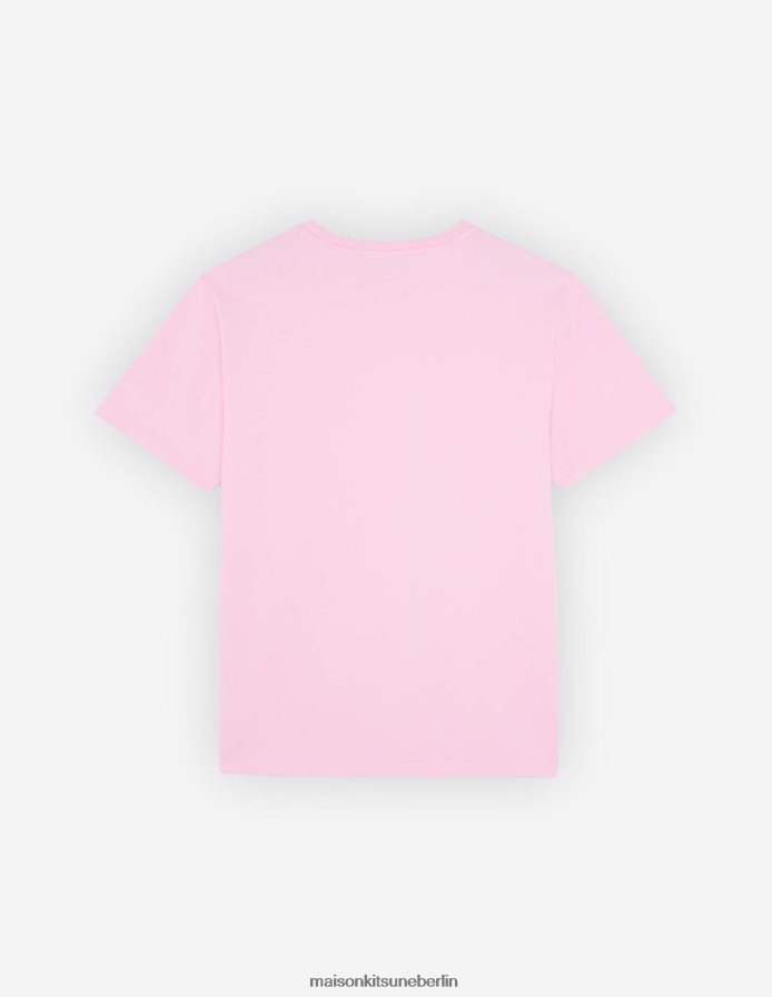 Kleidung V2DHL79 staubige Rose Männer Besticktes, entspanntes T-Shirt Maison Kitsune