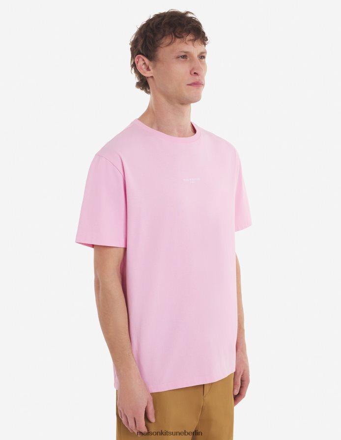 Kleidung V2DHL79 staubige Rose Männer Besticktes, entspanntes T-Shirt Maison Kitsune