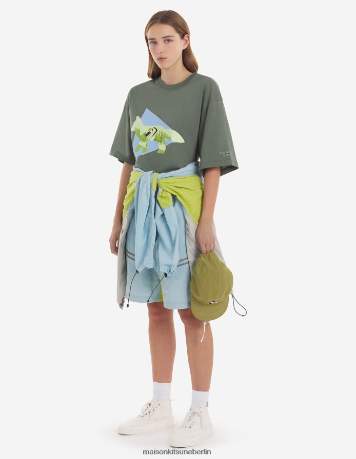 Kleidung V2DHL84 khaki Männer MK X und Wander Dry Baumwoll-T-Shirt 2 Maison Kitsune